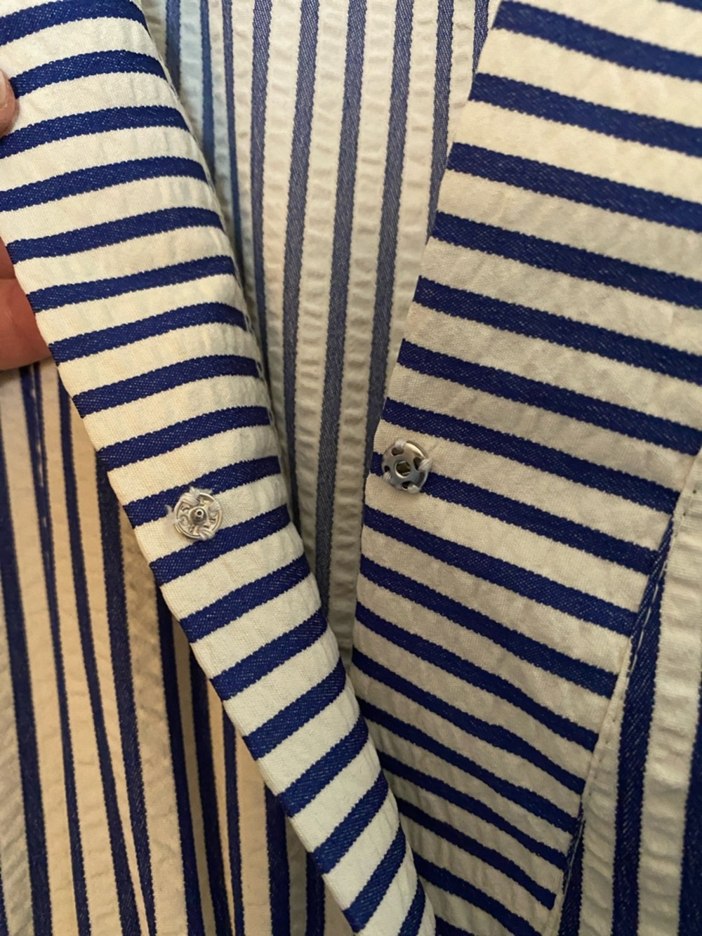 She + Sky Blue and White Striped Tiered Dress - Picture 5 of 5